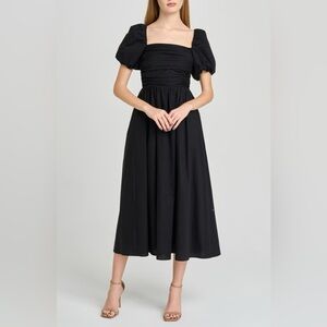 knee length dresses for ladies Paige Puff Sleeve Tiered Midi Dress